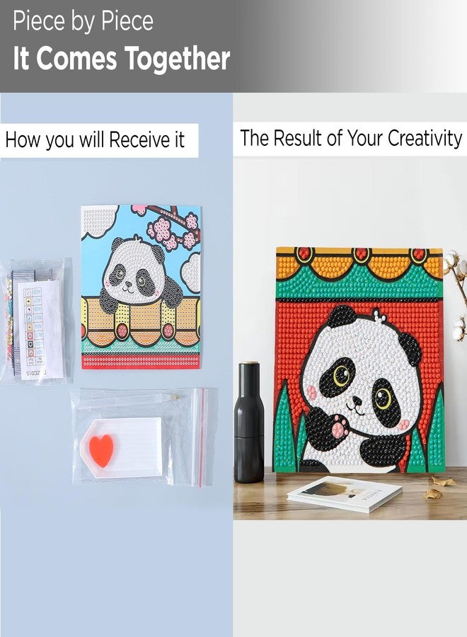 UMAI Diamond Painting Kit (13x13cm) | DIY Craft Kit for Kids 6-12 Age Group | Art and Craft Kit | Craft Materials | Home Decor Items | Indoor Art Kit for Girls Boys | Birthday Gift for Girls- Panda - Image 4